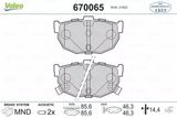 VALEO Комплект тормозных колодок, дисковый тормоз 670065