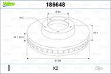 VALEO Тормозной диск 186648