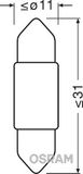 ams-OSRAM Kvēlspuldze, Salona telpas apgaismojums 6431CW-01B
