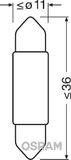 ams-OSRAM Kvēlspuldze, Salona telpas apgaismojums 6436CW-01B
