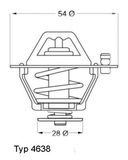 BorgWarner (Wahler) Termostat, środek chłodzący 4638.82D