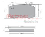 METZGER AUTOTEILE Комплект тормозных колодок, дисковый тормоз 1170137