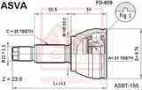 ASVA Шарнирный комплект, приводной вал FD-809