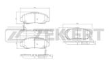 ZEKKERT Комплект тормозных колодок, дисковый тормоз BS-2807