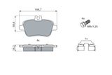 BOSCH Комплект тормозных колодок, дисковый тормоз 0 986 494 664