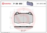 BREMBO Bremžu uzliku kompl., Disku bremzes P 09 003