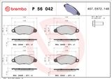 BREMBO Комплект тормозных колодок, дисковый тормоз P 56 042