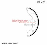 METZGER AUTOTEILE Trummelpiduriklotside komplekt, käsipidur MG 318