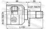 FEBEST Ledsats, drivaxel 0411-DJ24