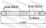 FEBEST Drivaxel 1112-NEXRH