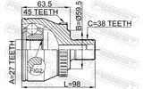 FEBEST Ledsats, drivaxel 1710-011A45