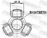 FEBEST Trepunktsnav, drivaxel 2116-TC718TDCI