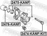 FEBEST Mäntä, jarrusatula 2476-KANF