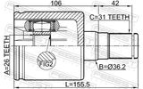 FEBEST Ledsats, drivaxel 2711-S60IILH