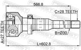 FEBEST Ledsats, drivaxel 2711-XC60RH