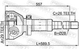 FEBEST Ledsats, drivaxel 2711-XC90WDRH
