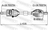 FEBEST Drivaxel 2714-S40LH