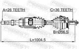 FEBEST Drivaxel 2714-SZRH