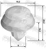 FEBEST Пистон, облицовка двери 88570-068