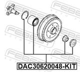 FEBEST Pyöränlaakerisarja DAC30620048-KIT
