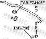 FEBEST Paigutus,stabilisaator TSB-718
