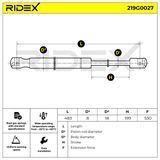 RIDEX Газовая пружина, крышка багажник 219G0027