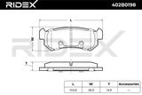 RIDEX Комплект тормозных колодок, дисковый тормоз 402B0198