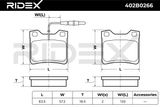 RIDEX Комплект тормозных колодок, дисковый тормоз 402B0266