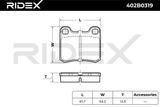 RIDEX Комплект тормозных колодок, дисковый тормоз 402B0319