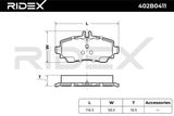 RIDEX Комплект тормозных колодок, дисковый тормоз 402B0411