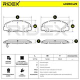 RIDEX Комплект тормозных колодок, дисковый тормоз 402B0429