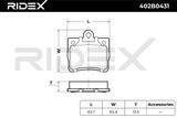 RIDEX Комплект тормозных колодок, дисковый тормоз 402B0431