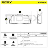 RIDEX Комплект тормозных колодок, дисковый тормоз 402B0628
