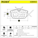 RIDEX Комплект тормозных колодок, дисковый тормоз 402B0646