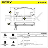 RIDEX Комплект тормозных колодок, дисковый тормоз 402B0854