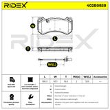 RIDEX Bremžu uzliku kompl., Disku bremzes 402B0858