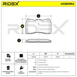 RIDEX Bremžu uzliku kompl., Disku bremzes 402B0964