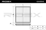 RIDEX Фильтр, воздух во внутренном пространстве 424I0045