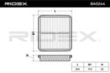 RIDEX Воздушный фильтр 8A0244