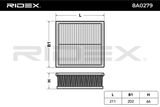 RIDEX Воздушный фильтр 8A0279