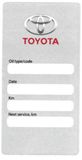 TOYOTA MOTOR CORPORATION Õlivahetuse kleebis TOYOTA OIL CHANGE STICKER