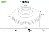VALEO Тормозной диск 186246