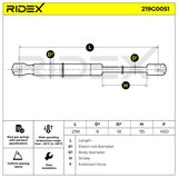 RIDEX Газовая пружина, крышка багажник 219G0051