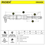 RIDEX Gasfjäder, bagageutrymme 219G0235