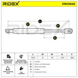 RIDEX Газовая пружина, крышка багажник 219G0546