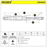 RIDEX Газовая пружина, крышка багажник 219G0670