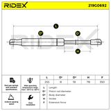 RIDEX Газовая пружина, крышка багажник 219G0692