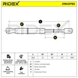 RIDEX Газовая пружина, крышка багажник 219G0793