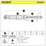 RIDEX Газовая пружина, крышка багажник 219G0924