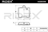 RIDEX Комплект тормозных колодок, дисковый тормоз 402B0398